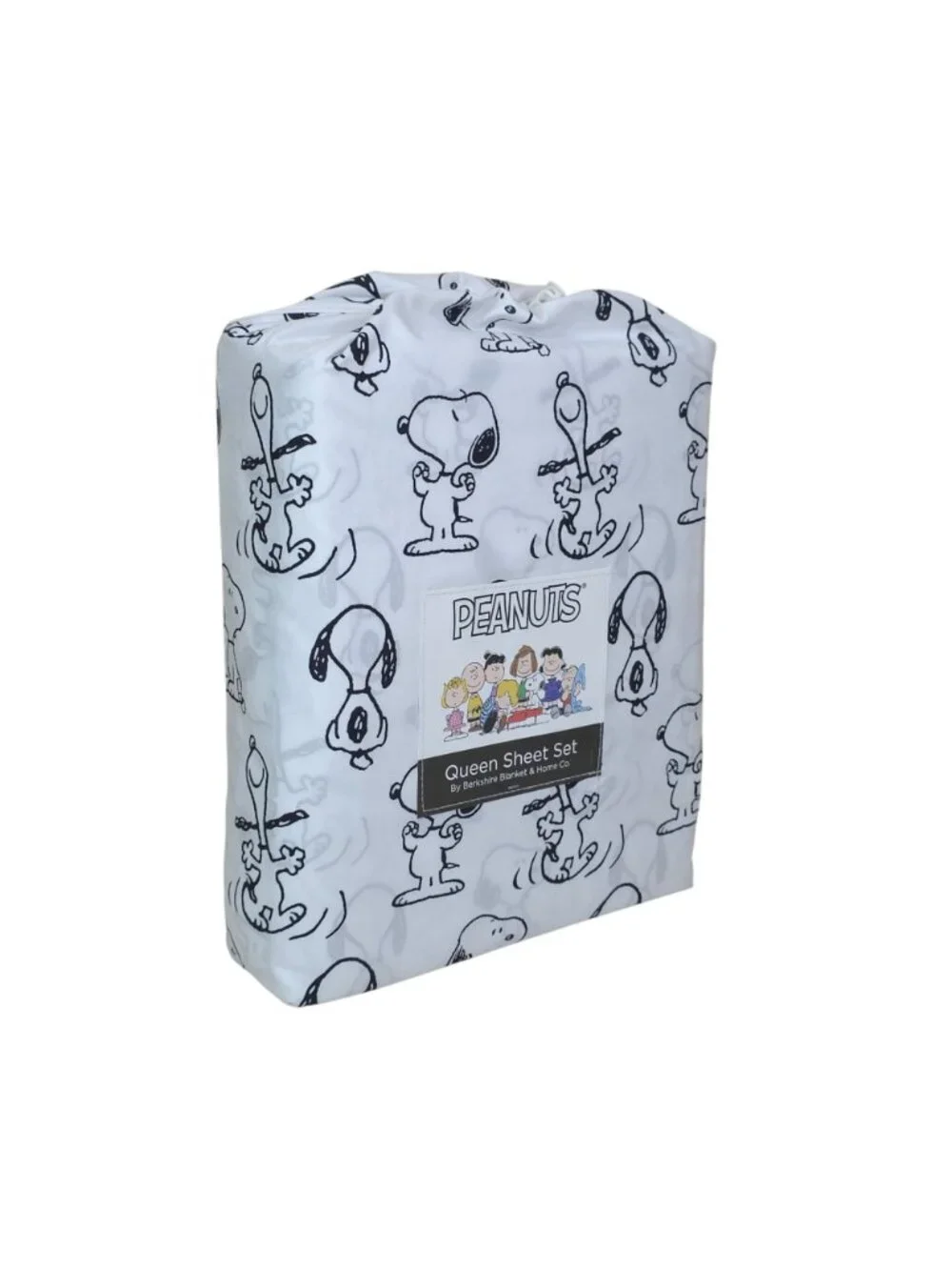 Peanuts Snoopy & Woodstock Queen Size Sheet Set By Berkshire Classic Black White